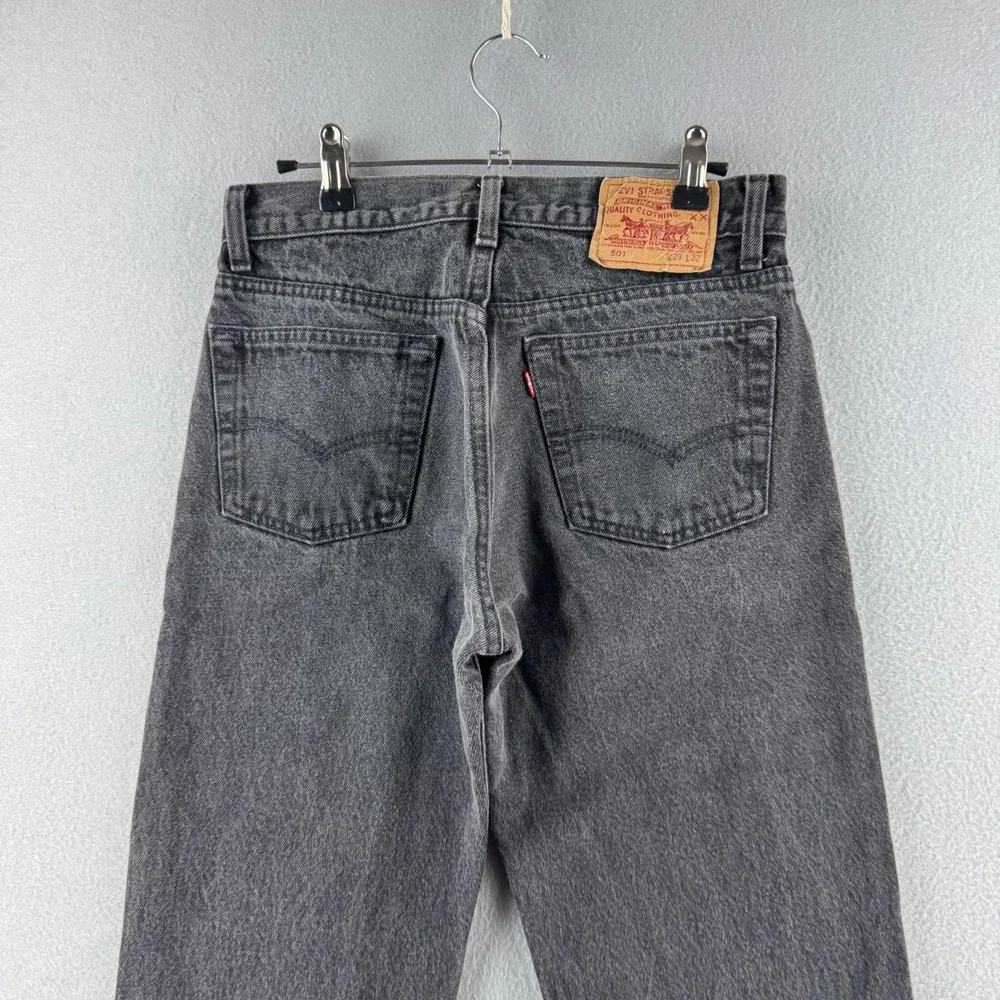 Vintage Levis Jeans Mens 29x32 (Fits 28x30) Black‎ 501 Straight 90s Made in USA